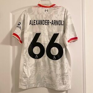 Liverpool White Men’s Football Jersey with Red Details